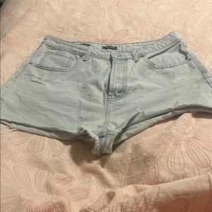 Women's Light Gray Denim Jean Shorts